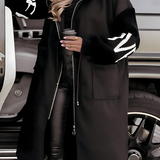 Rožinė | Elegantiškas megztinis su gobtuvu 