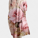 Anė | Sklandus Suknelė su V formos iškirpte ir spalvota spauda