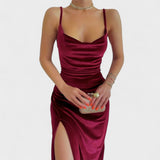 Gabriela - Aksominė suknelė su šonine skyle