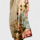 Anė | Sklandus Suknelė su V formos iškirpte ir spalvota spauda