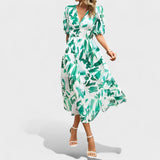 Clara – Elegantiška Midi Gėlėta Suknelė