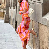 Louisa | Vasaros Apvalus Suknelė su Lengvu Apykakle