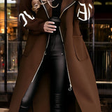 Rožinė | Elegantiškas megztinis su gobtuvu 