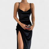 Gabriela - Aksominė suknelė su šonine skyle